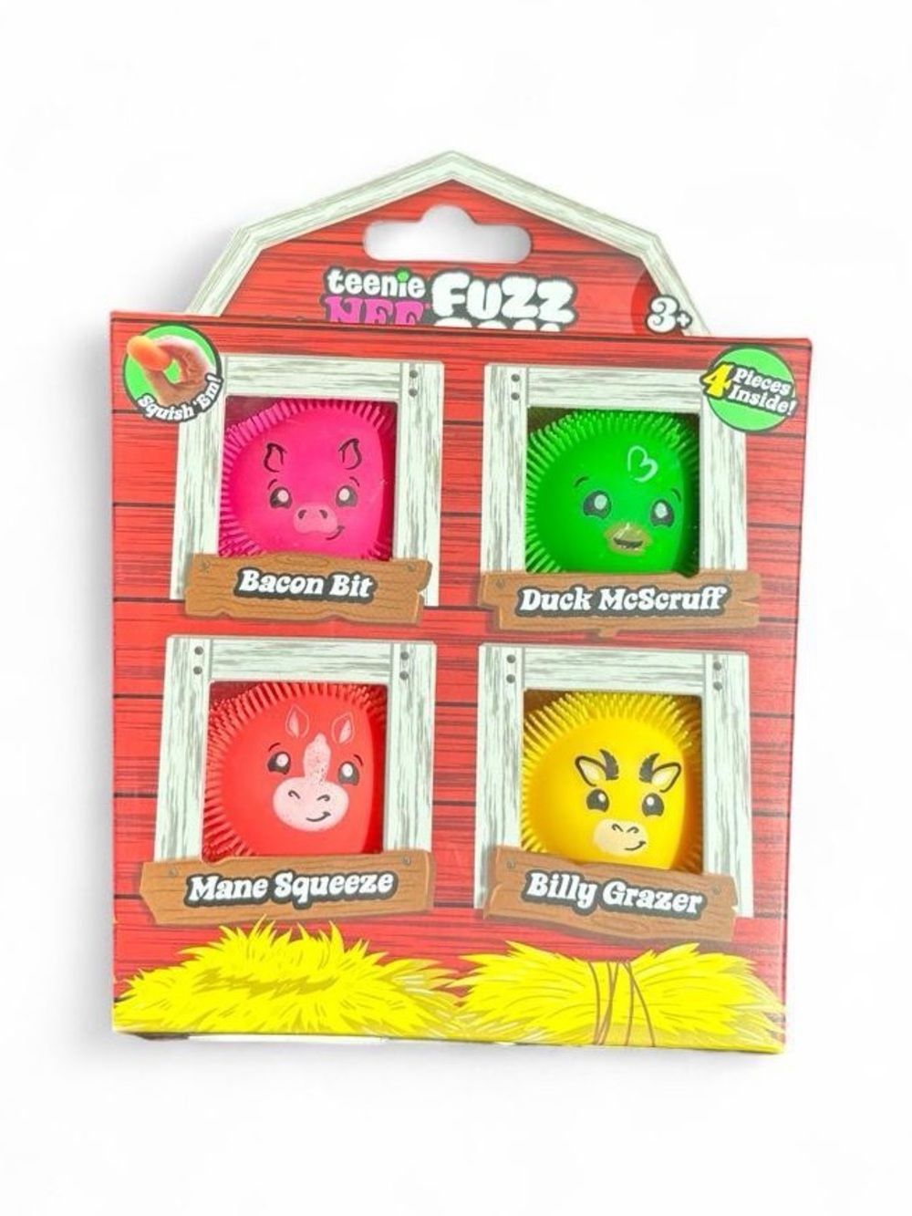 Needoh Teenie FuzzBall Barnyard Animals 4 pack HTF
